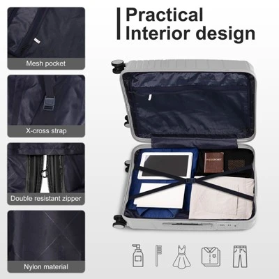 Karl Home Luggage Sets 3 Piece PP Luggage Suitcases With Wheels Black 3 Karl Home Luggage Sets 3 Piece PP Luggage Suitcases With Wheels Black