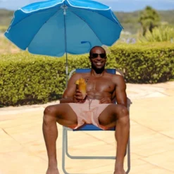 Karl Home Blue Metal Folding Beach Chair(Set Of 1) -Karl Home Shop GUEST 60f210c3 137a 4253 86da d70e40bb9fc9