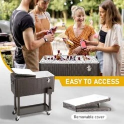 Karl Home 80 QT Brown Patio Cooler Cart -Karl Home Shop GUEST 61d88161 9183 4412 8022 9627b6730d84