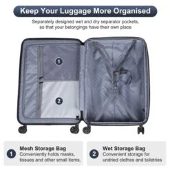 Karl Home 3 Piece Set Luggage Expandable Suitcase PC+ABS With TSA Lock Spinner -Karl Home Shop GUEST 62cafcab a2fb 430b ab1a b86b30e0f3ad