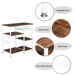 Karl Home 3-Tier Kitchen Baker's Rack Utility Storage Shelf Microwave Stand Storage Cart -Karl Home Shop GUEST 64583447 2c57 4430 86a1 814def75e6b1