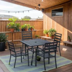 Patio Steel Square 4-Person Dining Set -Karl Home Shop GUEST 65772175 e4fe 427e 8a2e 7dfdec69bcf6