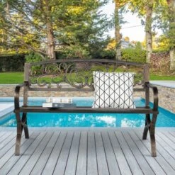 Karl Home|Ethanael Powder Coated Steel Outdoor Bench -Karl Home Shop GUEST 678550cc abc4 477b b6bc b29727969970