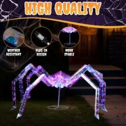 Karl Home 3ft Halloween Lighted Spider With 340 Lights Outdoor Decoration