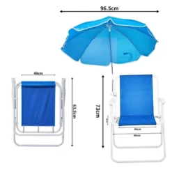 Karl Home Blue Metal Folding Beach Chair(Set Of 1)