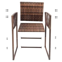Patio 3-Piece Wicker Outdoor Bistro Set With Cushions