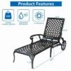 Karl Home |Black Outdoor Aluminum Chaise Lounge