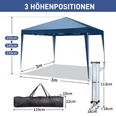 Karl Home | 10 Ft. W X 10 Ft. D Steel Pop-Up Gazebo 3 Karl Home | 10 Ft. W X 10 Ft. D Steel Pop-Up Gazebo