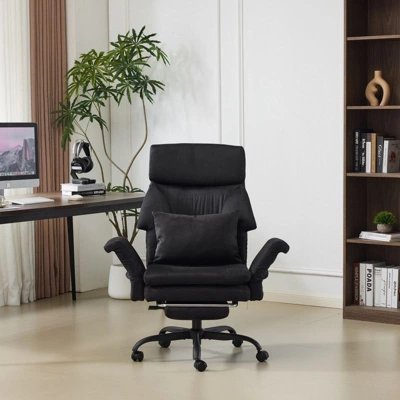 Karl Home | 29.53 Inch High Back With Footrest Reclining Swivel Office Chair With Adjustable Arms 4 Karl Home | 29.53 Inch High Back With Footrest Reclining Swivel Office Chair With Adjustable Arms - Image 2