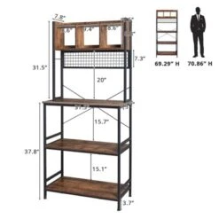 Karl Home 5-Tier Kitchen Bakers Rack With 10 S Hooks And 3 Cubes Rustic Brown -Karl Home Shop GUEST 71cde314 fa06 47ca 9356 645ac91c0d29