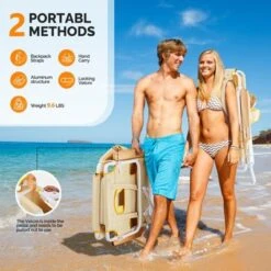 Karl Home Yellow Aluminum Folding Beach Chair(Set Of 1) -Karl Home Shop GUEST 739cddee 1caf 4803 9821 cdb464b9b5dd