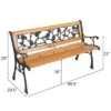 Karl Home|49 In. Metal And Wood Ourdoor Bench Flower-Patterned Back 2 Karl Home|49 In. Metal And Wood Ourdoor Bench Flower-Patterned Back -Karl Home Shop GUEST 73e69296 0378 475b a937 76dabf3c18cf