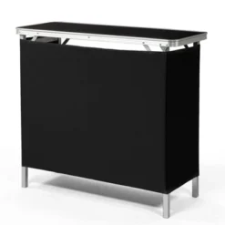 Karl Home Patio Black Portable Folding Bar Table With Shelf -Karl Home Shop GUEST 745a96b4 ff09 4db5 bcb3 5968d981f558