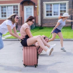 Karl Home 3 Piece Set Of Vertical Striped Trolley Cases (20in, 24in, 28in) ABS PC Material Black -Karl Home Shop GUEST 75516503 5fc5 4d82 a6b1 8394edc3268c