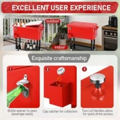 Karl Home 80 QT Red Patio Cooler Cart -Karl Home Shop GUEST 78a64a38 ac70 4937 8800 a8e1846ae1cc