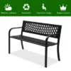 Karl Home | 47 In. Black Iron Outdoor Bench With Plastic Backrest 1 Karl Home | 47 In. Black Iron Outdoor Bench With Plastic Backrest -Karl Home Shop GUEST 7904065f fb9e 4409 80c3 213783f12454