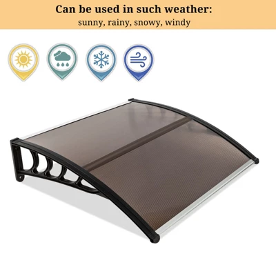 Karl Home | 39.8 In. W X 9.84 In. D Polycarbonate Cover Convex Window Awning 6 Karl Home | 39.8 In. W X 9.84 In. D Polycarbonate Cover Convex Window Awning - Image 4