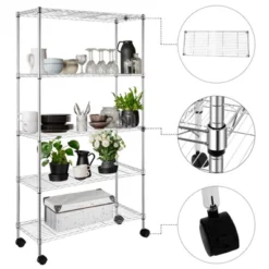 Karl Home 35.43 In.W Metal Shelving Unit With Wheels 17 Karl Home 35.43 In.W Metal Shelving Unit With Wheels -Karl Home Shop GUEST 7cd7d45e bacf 4a0e bc7a ad87bac384b1