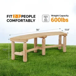 Karl Home | 56 In. 2-Person Fir Curved Outdoor Bench