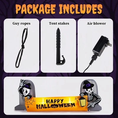 Karl Home 9.6FT Halloween Inflatable Decorations Skeleton Tombstone Banner Outdoor Decorations 7 Karl Home 9.6FT Halloween Inflatable Decorations Skeleton Tombstone Banner Outdoor Decorations - Image 5