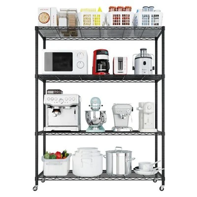 Heavy Duty Storage Adjustable Metal Shelves Wire Shelving Unit With Wheels 1200LBS NSF 5 Heavy Duty Storage Adjustable Metal Shelves Wire Shelving Unit With Wheels 1200LBS NSF - Image 3