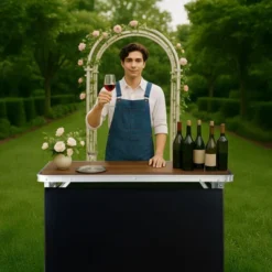 Karl Home Patio Brown Portable Folding Bar Table With Shelf -Karl Home Shop GUEST 86bdbe4f 68f1 419f 9444 b21cafdb2c43