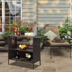 Karl Home Rectangular Wicker/Rattan Outdoor Bar Table -Karl Home Shop GUEST 87be2b5e 2e40 4939 869e 8d1d6e298992