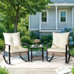 Karl Home Patio 3-Piece Wicker Rocking Conversation Set -Karl Home Shop GUEST 87ef9194 676f 4dc5 885b 8da5f885f9df