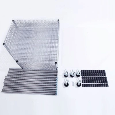 Karl Home 27in. W Metal Height -Adjustable Shelving Unit With Wheels 5 Karl Home 27in. W Metal Height -Adjustable Shelving Unit With Wheels - Image 3