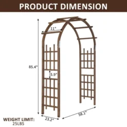 Karl Home 58.1'' W X 23.2'' D Outdoor Solid Wood Arbor