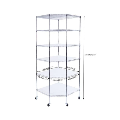 Karl Home 27in. W Metal Height -Adjustable Shelving Unit With Wheels 4 Karl Home 27in. W Metal Height -Adjustable Shelving Unit With Wheels - Image 2