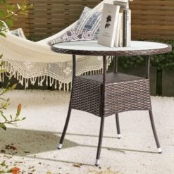 Karl Home Patio Brown Wicker Round Bar Table -Karl Home Shop GUEST 8bf45b1a d8aa 409a 856d c83d8f26169c