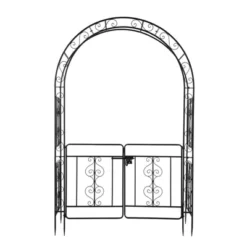 Karl Home 7FT Black Iron Garden Arbor With Gate -Karl Home Shop GUEST 9099d3df 9e8c 4f9d 9501 79729d5d2a4c