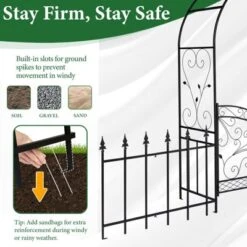 Karl Home 7.2 FT Outdoor Metal Arbor With Gate And Fence -Karl Home Shop GUEST 90d555b0 f686 4d92 ac08 0f0fea76eb12