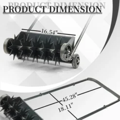 Karl Home 19 Inch Push Spike Heavy Duty Rolling Lawn Aerator