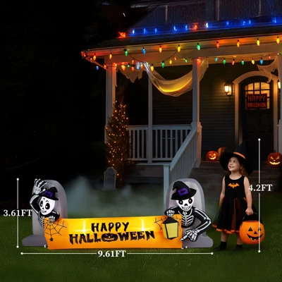 Karl Home 9.6FT Halloween Inflatable Decorations Skeleton Tombstone Banner Outdoor Decorations 5 Karl Home 9.6FT Halloween Inflatable Decorations Skeleton Tombstone Banner Outdoor Decorations - Image 3