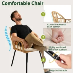 Patio 5-Piece Wicker Dining Set With Cushions -Karl Home Shop GUEST 9694b864 e073 4455 990a 9e180b8fa8ed