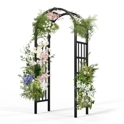 Karl Home 7.2FT Black PVC Garden Arbor 8 Karl Home 7.2FT Black PVC Garden Arbor - Image 6