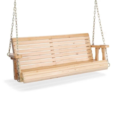 Karl Home | 4ft 2-Personn Nature Outdoor Fir Wood Hanging Porch Swing 7 Karl Home | 4ft 2-Personn Nature Outdoor Fir Wood Hanging Porch Swing - Image 5