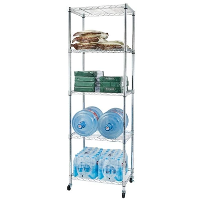 Karl Home 23.62 In.W Steel Height -Adjustable Shelving Unit With Wheels 8 Karl Home 23.62 In.W Steel Height -Adjustable Shelving Unit With Wheels - Image 6