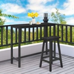 Karl Home Patio Fir Wood Black Bar Table -Karl Home Shop GUEST a0210386 9582 44ca b01a a1a513e5d4d4