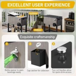 Karl Home 80 QT Wood Grain Patio Cooler Cart -Karl Home Shop GUEST a1fe9c41 8252 487b 8e29 caa6c7a4197d