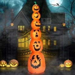 Karl Home 9FT Halloween Inflatable Stacked Pumpkins Outdoor Decoration