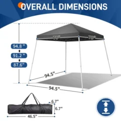 Karl Home | 8' Ft. W X 8' Ft. D Steel Pop-Up Slant Foot Canopy