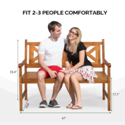 Karl Home | Original Wood Geometric Back Patio Bench