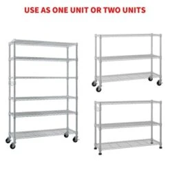 Karl Home 46in.W Height Adjustable Shelving Unit With Wheels -Karl Home Shop GUEST a560e932 c459 4cf9 846f bdd7a38ced67