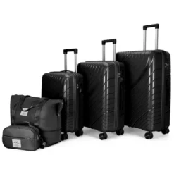 Karl Home Luggage Sets 5 Piece Hardside Hard Shell Travel Suitcases With TSA Lock Black -Karl Home Shop GUEST a742a26e 527e 47d6 a18c e5c8c1beba72