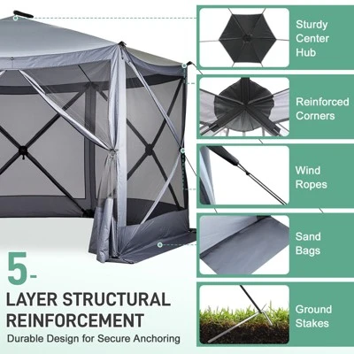 Karl Home | 12 Ft. X 12 Ft. Outdoor Pop-Up Camping Tent 6 Karl Home | 12 Ft. X 12 Ft. Outdoor Pop-Up Camping Tent - Image 4