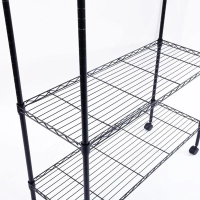 Karl Home 35 In.W Metal Shelving Unit With Wheels 4 Karl Home 35 In.W Metal Shelving Unit With Wheels - Image 2