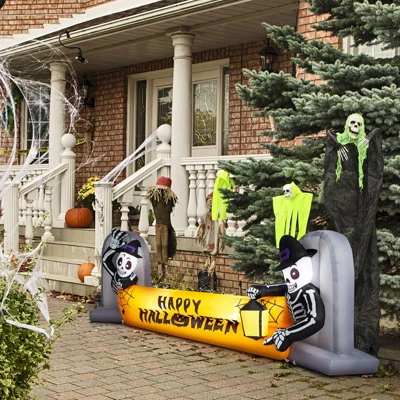 Karl Home 9.6FT Halloween Inflatable Decorations Skeleton Tombstone Banner Outdoor Decorations 4 Karl Home 9.6FT Halloween Inflatable Decorations Skeleton Tombstone Banner Outdoor Decorations - Image 2
